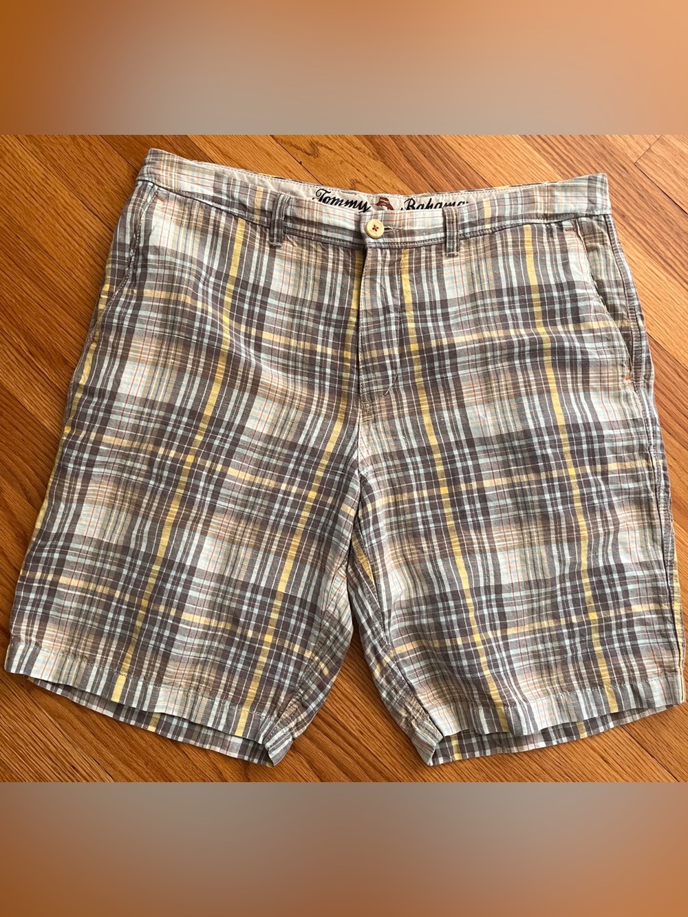 Tommy Bahama Tencel/Linen Blend Plaid Shorts Men’s Size 34